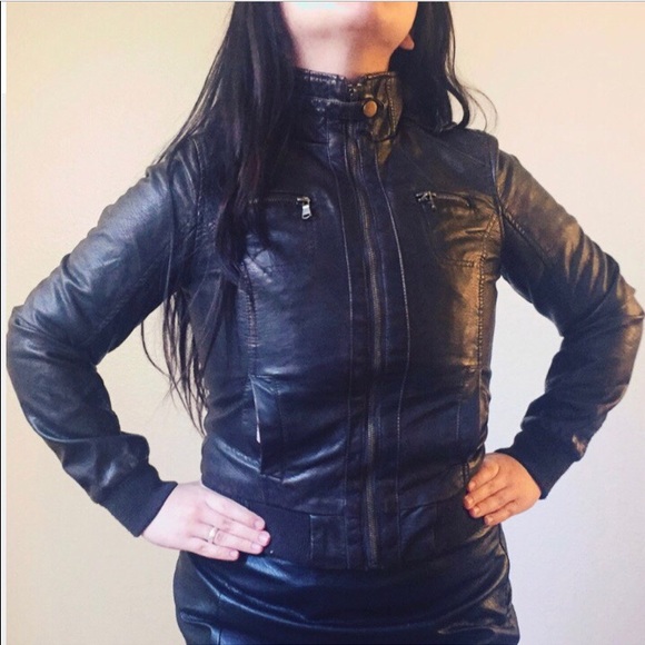super cute dELiA*s y2k dark brown pleather jacket - Picture 3 of 4